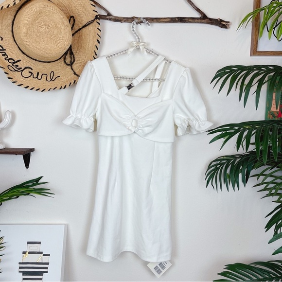 J.ING White Mini Dress with Bow - Picture 8 of 10